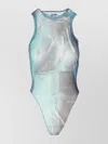 Jean Paul Gaultier Halter Neck Sleeveless Mesh Top In Blue