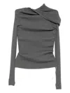 Jean Paul Gaultier Halterneck Knit Top In Gray