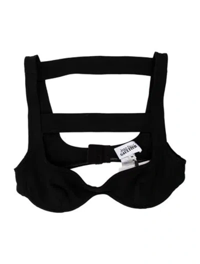 Pre-owned Jean Paul Gaultier Halterneck Sleeveless Sports Bra W/ Tags In Black