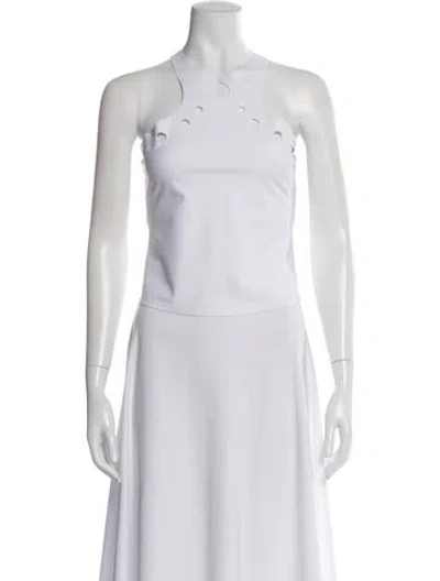 Pre-owned Jean Paul Gaultier Halterneck Sleeveless Top In White