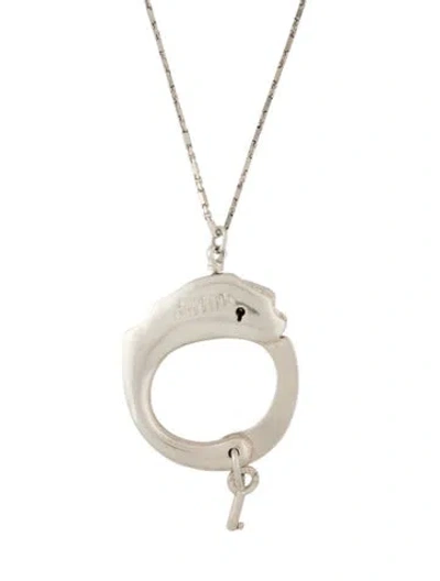 Pre-owned Jean Paul Gaultier Handcuff Pendant Necklace, 26.25" In Multicolor