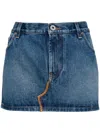 Jean Paul Gaultier Haute Jeanerie Skirt In 蓝色