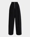 Jean Paul Gaultier Womens Black The Heavy Crepe Bonded Wide-leg High-rise Woven Trousers In 00-black