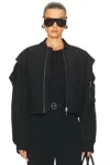 Jean Paul Gaultier Cropped Bomber With Hidden Hood Detail In Black