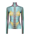 Jean Paul Gaultier Sheer Turtleneck Top Long Sleeves Design In Blue