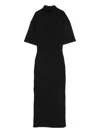 Jean Paul Gaultier Short-sleeved Logo Printed Dresses In Black