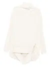 Jean Paul Gaultier High-neck Pleated Top In White