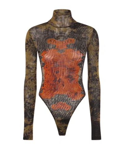 Jean Paul Gaultier High Neck Printed Top