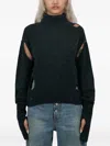 Jean Paul Gaultier High-neck Thumbhole Sweater In Black