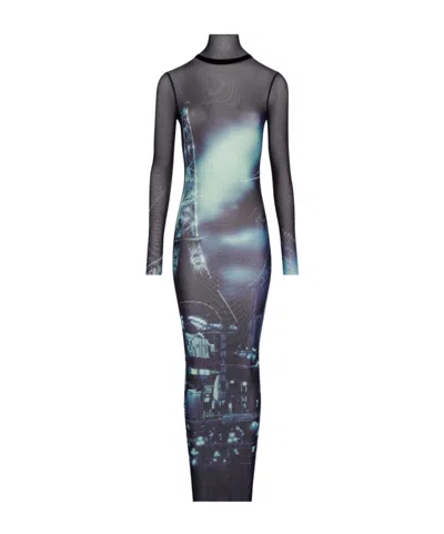 JEAN PAUL GAULTIER HIGH-NECKED MESH DRESS