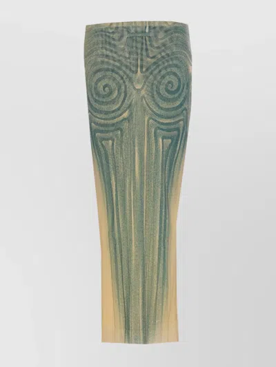 Jean Paul Gaultier High Waist Long Skirt Tight Fit In Green