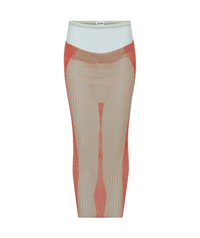 JEAN PAUL GAULTIER LAYERED-DESIGN MIDI SKIRT