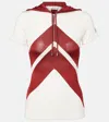 Jean Paul Gaultier Hooded Chevron Jersey Top In Multicoloured