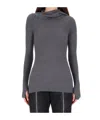 Jean Paul Gaultier Fitted Ribbed Merino Wool Sweater In Gray