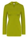 Jean Paul Gaultier Hooded Long-sleeves Mini Dress In Green