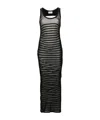 Jean Paul Gaultier Ribbed Mariner Double Layer Long Dress In Black
