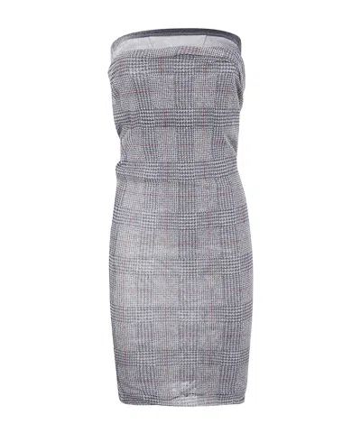 JEAN PAUL GAULTIER HOUNDSTOOTH STRAPLESS MINI DRESS