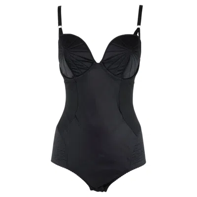 Pre-owned Jean Paul Gaultier Iconic Bra Satin Bustier / Bodysuit In Black