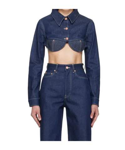 Jean Paul Gaultier Indigo Cropped Denim Jacket