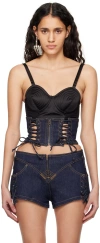 Jean Paul Gaultier Corset-style Denim Top In 55-indigo