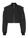 Jean Paul Gaultier Cropped Bomber With Hidden Hood Detail In Black