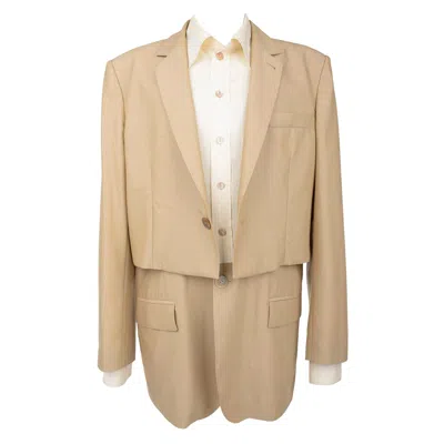 Pre-owned Jean Paul Gaultier Jacket With Integrated Shirt Jean-paul Gaultier Homme Circa 1995 In Beige
