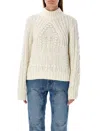 Jean Paul Gaultier Chunky Knit High-neck Sweater In Beige