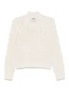 Jean Paul Gaultier Chunky Knit High-neck Sweater In Beige