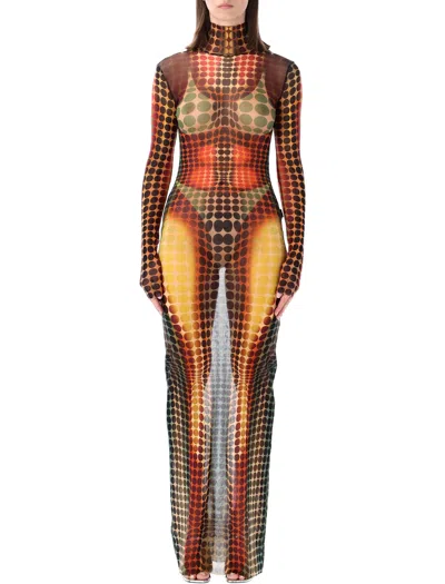 Jean Paul Gaultier Dots Re-edition Long Dress In Multi