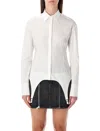 Jean Paul Gaultier Collared Long Sleeve Shirt With Unique Hem In White