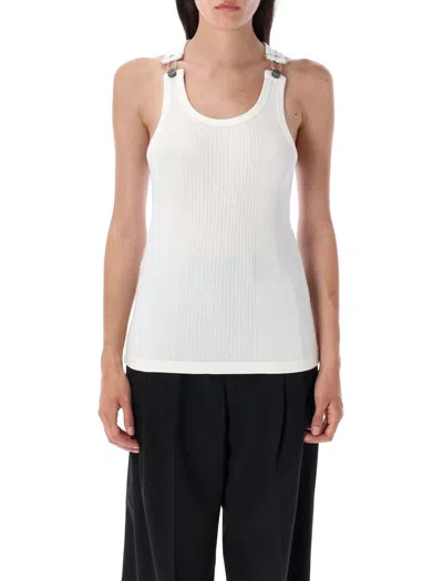 Jean Paul Gaultier Ribbed Buckle Tank Top In White