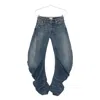 Jean Paul Gaultier Waistband Jacket With Pockets And Collar In Blue