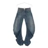 Jean Paul Gaultier Waistband Jacket With Pockets And Collar In Blue