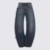 Jean Paul Gaultier Waistband Jacket With Pockets And Collar In Blue