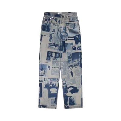 Pre-owned Jean Paul Gaultier Jeans With Newspaper Print 'multicolor' | Multi-color | Women's Size 26
