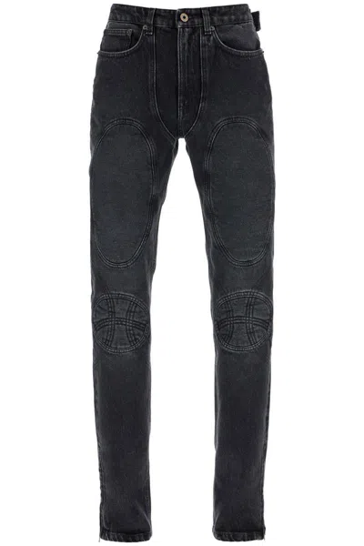 Jean Paul Gaultier Jeans With Padded Inlays And Lace-up In Black