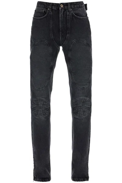 Jean Paul Gaultier Jeans With Padded Inlays And Lace Up In Black