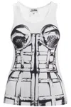 Jean Paul Gaultier White & Black 'trompe L'oeil' Tank Top In White/black (white)