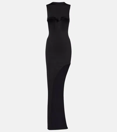 Jean Paul Gaultier Jersey Maxi Dress In Black