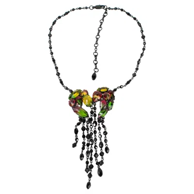 Pre-owned Jean Paul Gaultier Jeweled Chain Necklace With Victorian-inspired Pendant In Multiple