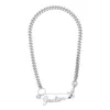 Jean Paul Gaultier Logo-plaque Curb-chain Necklace In Silver