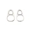 Jean Paul Gaultier Tab Motif Earrings In Silver