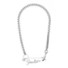 Jean Paul Gaultier Logo-plaque Curb-chain Necklace In Silver