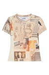 Jean Paul Gaultier Journal Print Rib T-shirt In Multi
