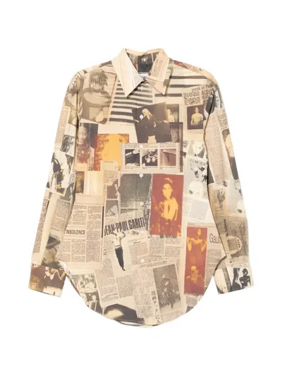 Jean Paul Gaultier Journal Shirt In Brown