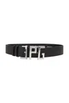 Jean Paul Gaultier Loo-plaque Belt In Black