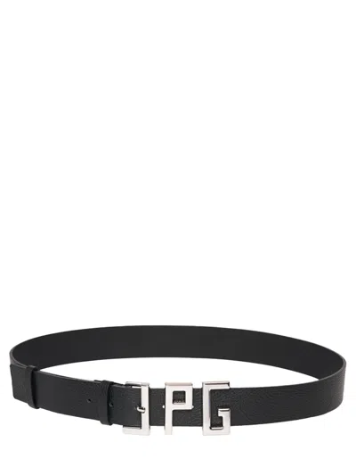 Jean Paul Gaultier Jpg Letters Belt Uniex Balck In Black