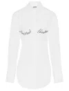Jean Paul Gaultier White Poplin Shirt With Underboob Print
