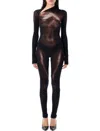 Jean Paul Gaultier Womens Black Brown Printed Long-sleeves Woven Jumpsuit Xs In Black