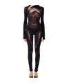 Jean Paul Gaultier Womens Black Brown Printed Long-sleeves Woven Jumpsuit Xs In Black